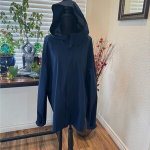 32 Degrees Men's Navy Hooded waterproof, utility jacket